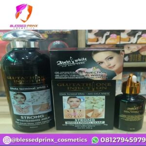 Abebi white Glutathione injection strong whitening Set (Body Lotion, Face cream, bar soap, serum, & Tube) - BODY SET