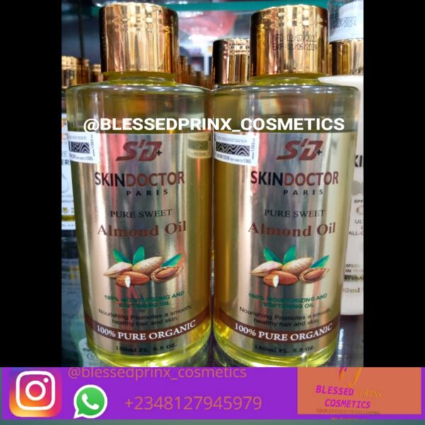 SKINDOCTOR PARIS PURE SWEET ALMOND OIL 100% PURE ORGANIC 150ML