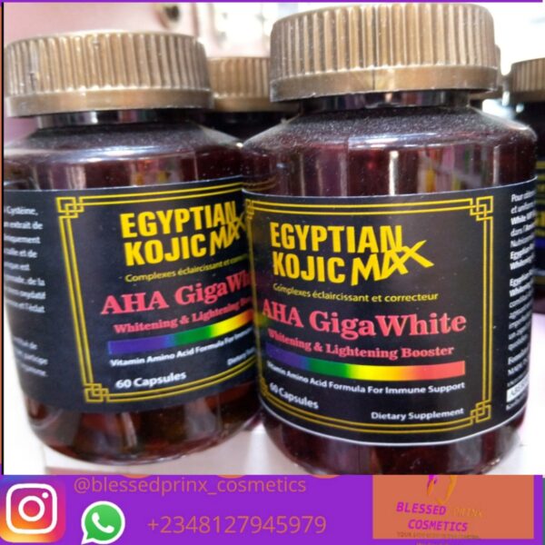 ABEBI WHITE EGYPTIAN KOJIC MAX AHA GIGA WHITE WHITENING & LIGHTENING BOOSTER CAPSULE (60 CAPUSLE)