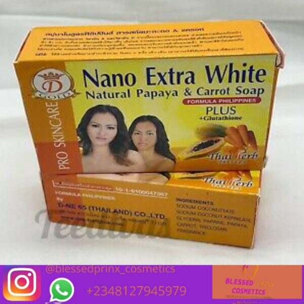 NANO EXTRA WHITE NATURAL PAPAYA & CARROT SOAP (PACK OF 6PICS)