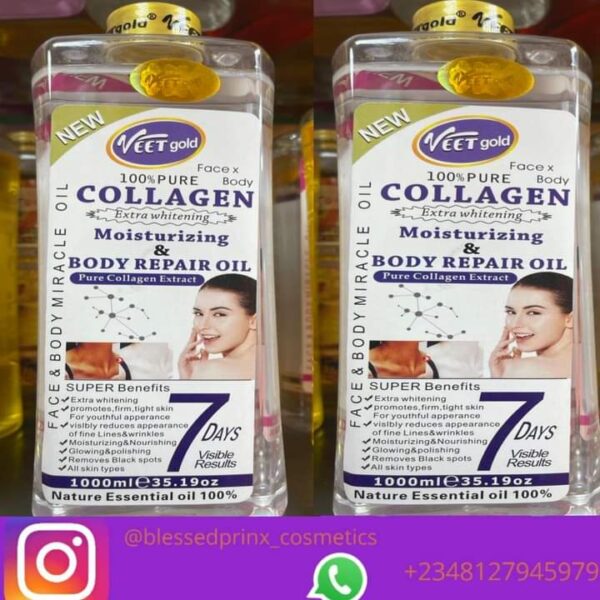 VEETGOLD Collagen Extra whitening Moisturizing & Body Repair Oil (1000ML)