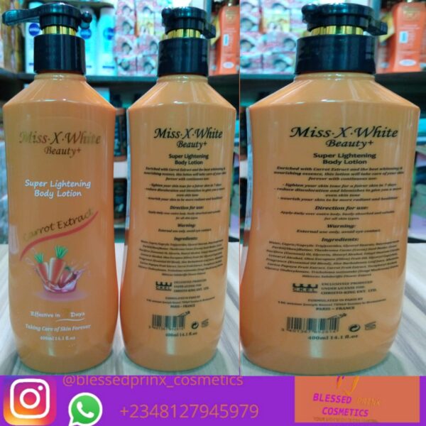 MISS X WHITE BEAUTY SUPER LIGHTENING CARROT BODY LOTION 400ML