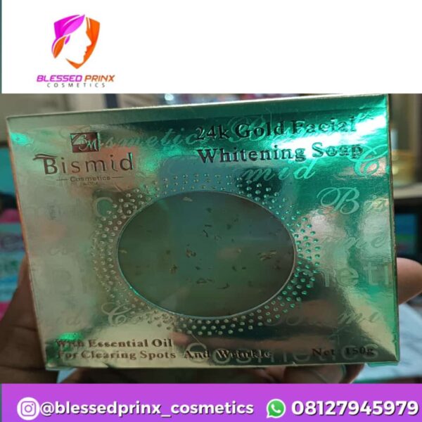 BISMID 24K GOLD WHITENING FACIAL SOAP WITH ESSENTIAL OIL (1 EACH)