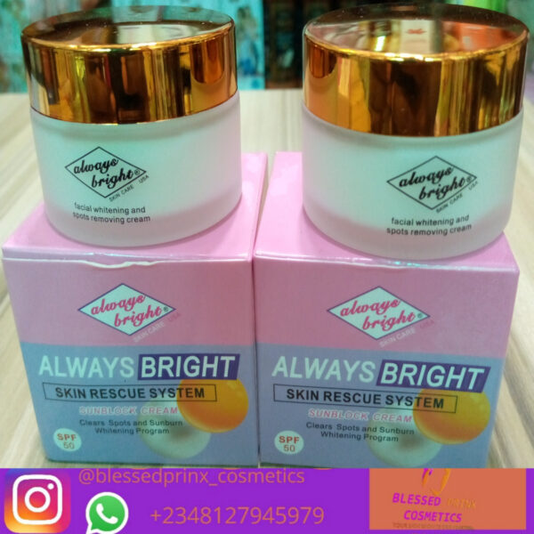 ALWAYS BRIGHT SKIN RESCUE SUNBLOCK CREAM SPF50