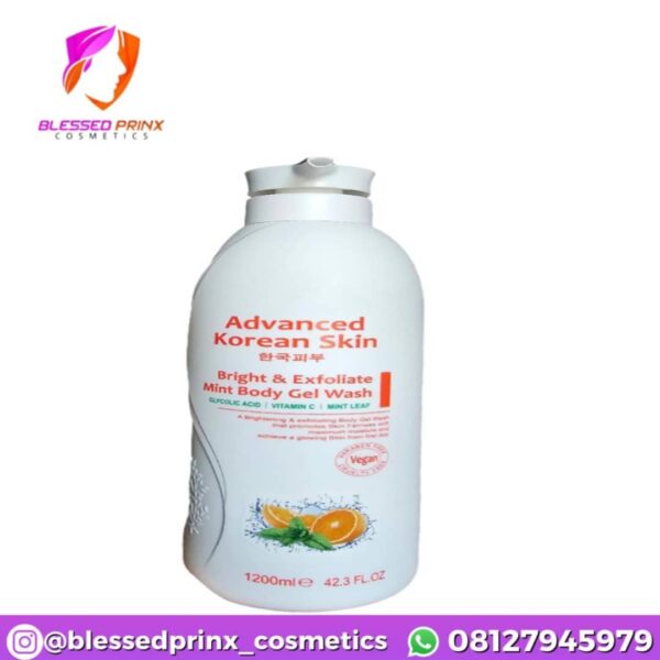 ADVANCED KOREAN SKIN BRIGHT AND EXFOLIATE MINT BODY GEL WASH- 1200ML