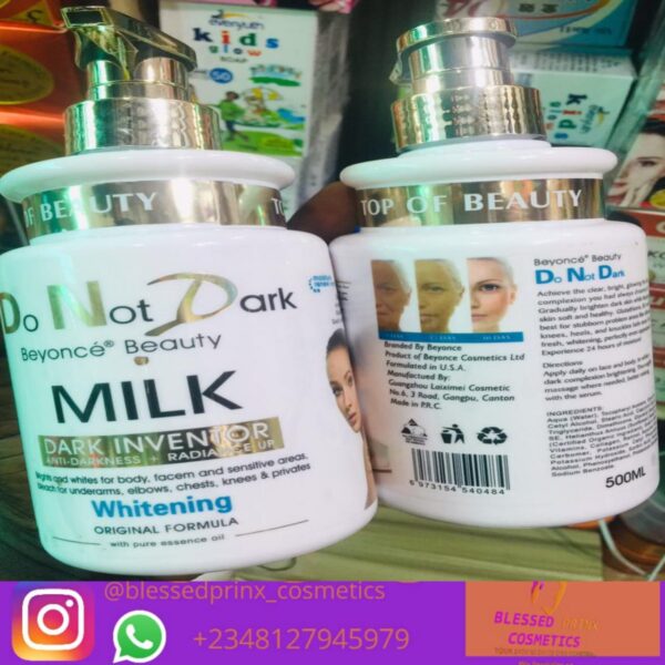 DO NOT DARK BEYONCE BEAUTY MILK WHITENING BODY LOTION 500ml