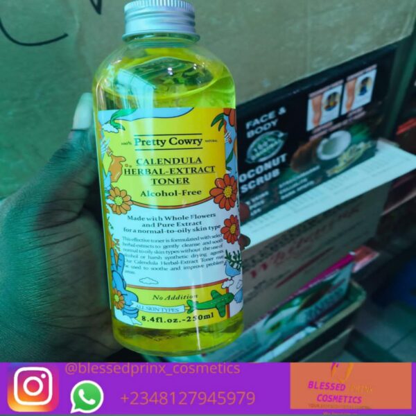 PRETTY COWRY CALENDULA HERBAL EXTRACT TONER ALCOHOL-FREE (250ml)