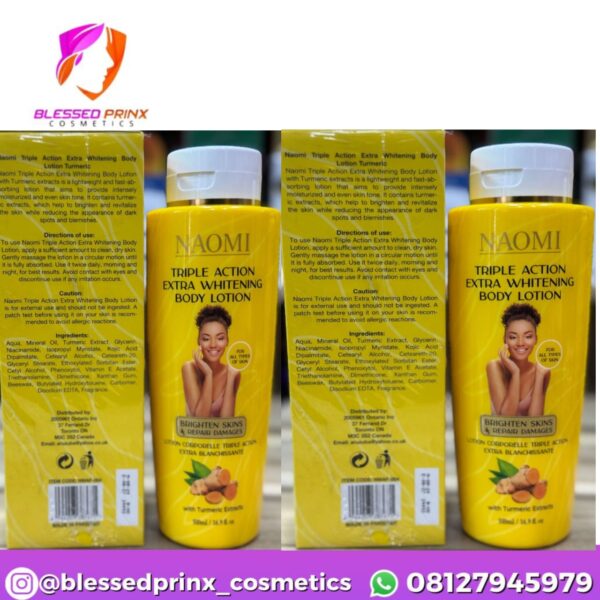 NAOMI TRIPLE ACTION EXTRA WHITENING LOTION WITH TURMERIC EXTRACT 500ml