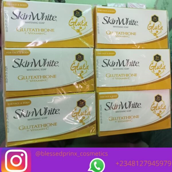 SKIN WHITE WHITENING SOAP GLUTATHIONE +VITAMIN C FACE & BODY (6pics)