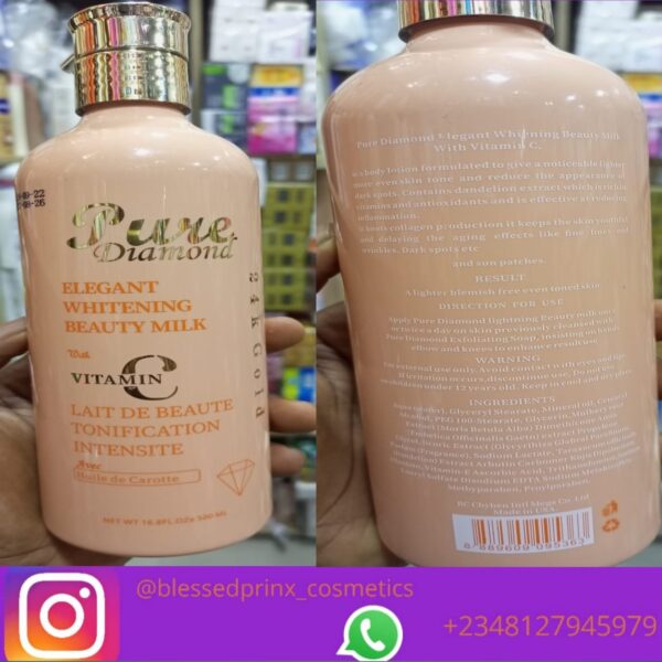 PURE DIAMOND ELEGANT WHITENING BEAUTY MILK WITH VITAMIN C (500ml)
