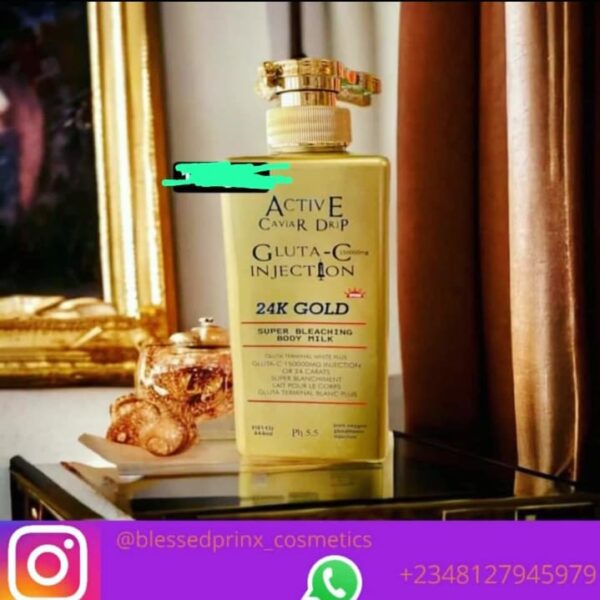 ACTIVE CAVIAR DRIP GLUTA C INJECTION 24k GOLD SUPER BLEACHING BODY MILK (444ML)