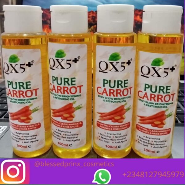 QX5+ PURE CARROT BODY GLOW BRIGHTENING & RESTORING OIL (100ML)