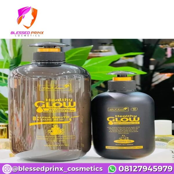 BIO NATURE Healthy Glow pro lightening Body Milk with Alpha Arbutin & Kojic Acid 400ml (Body Lotion & Shower Cream)