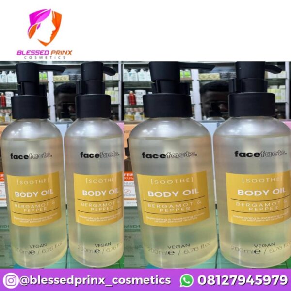 Face Facts Soothe Body Oil - Bergamot & Pepper - 200ml