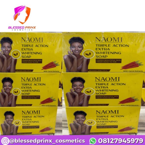 NAOMI TRIPLE ACTION EXTRA WHITENING SOAP WITH CARROT (6pics)
