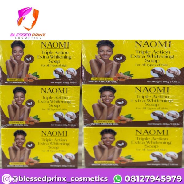 NAOMI TRIPLE ACTION EXTRA WHITENING SOAP TURMERIC WITH ARGAN OIL (6pics)
